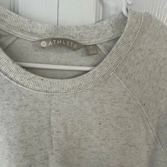 Athleta Womens Sweatshirt Size Small Gray Criss Cross Tulip Hem Pullover Stretch - Picture 3 of 6